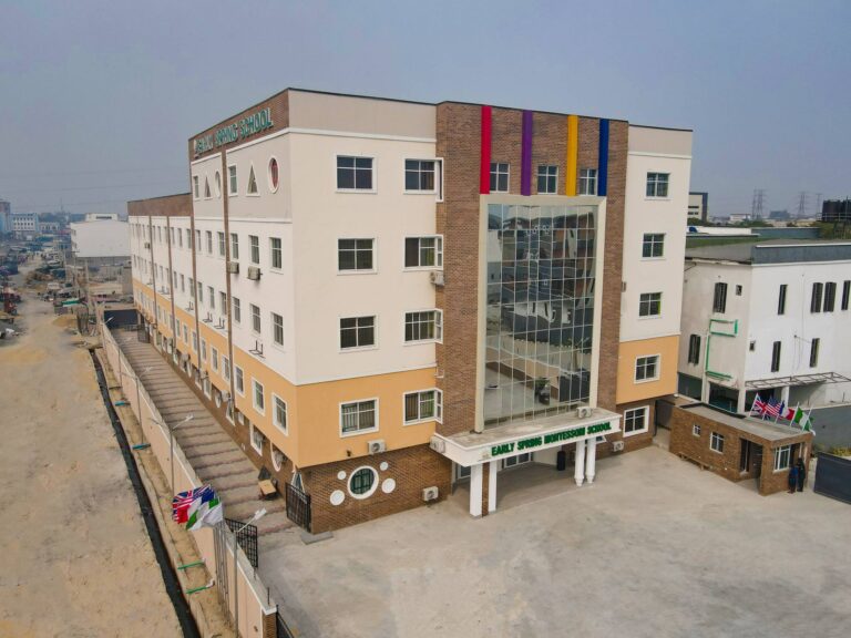 Aerial view of the Early Spring School Lekki campus building